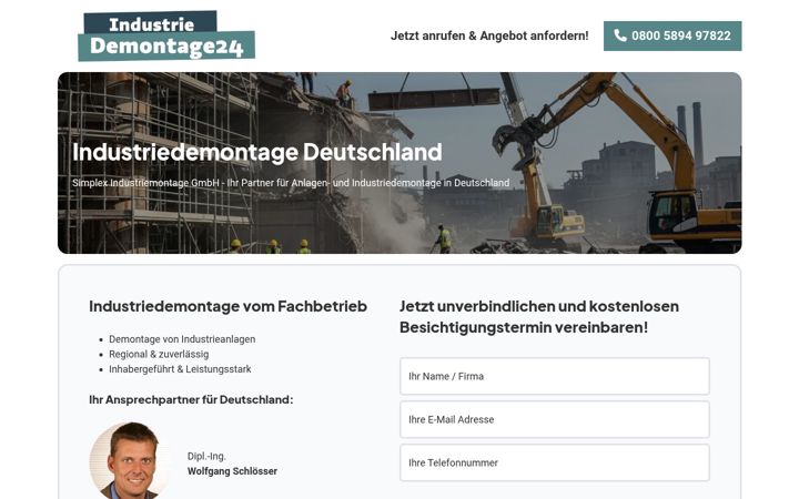 Skærmbillede af industriedemontage24.de