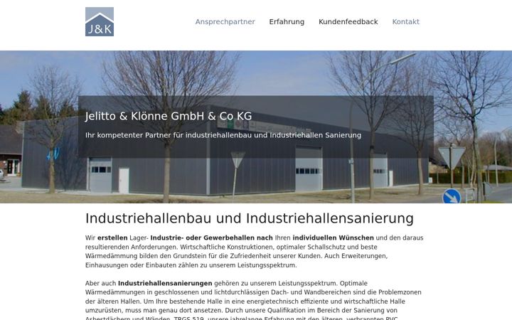 Screenshot of industriehallenbau.com