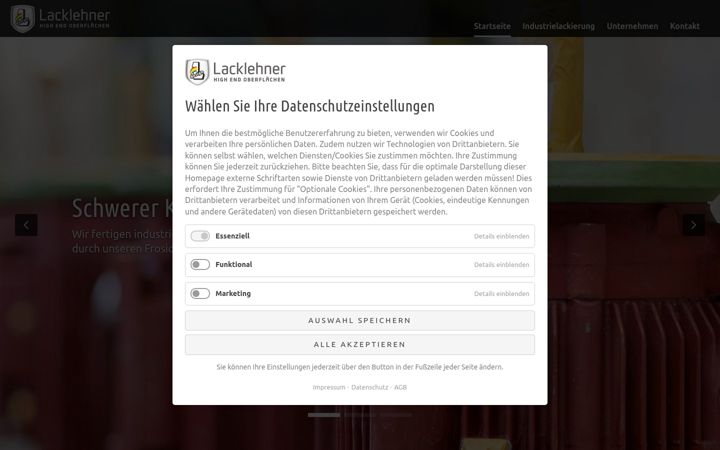 Screenshot of industrielackierung-lehner.de