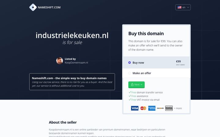 Screenshot of industrielekeuken.nl