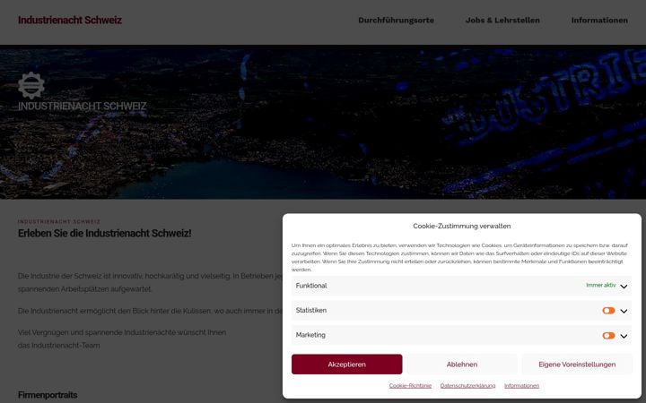 Screenshot of industrienacht.ch
