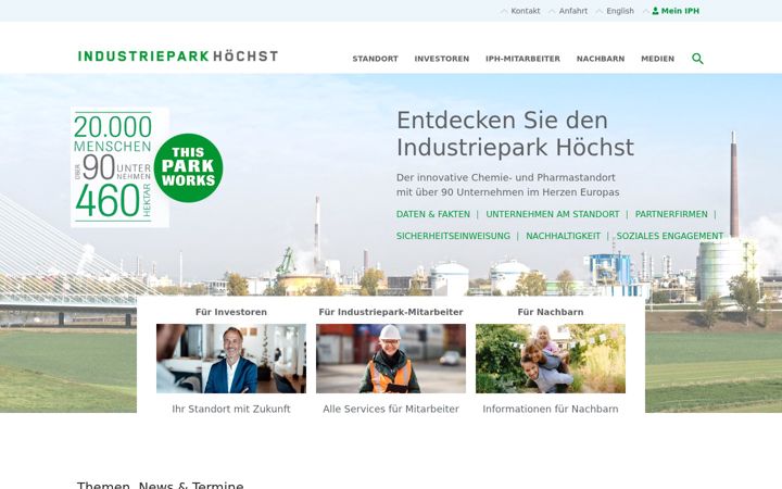 Screenshot of industriepark-hoechst.com