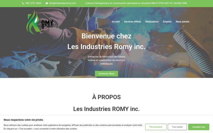 Screenshot of industriesromy.com