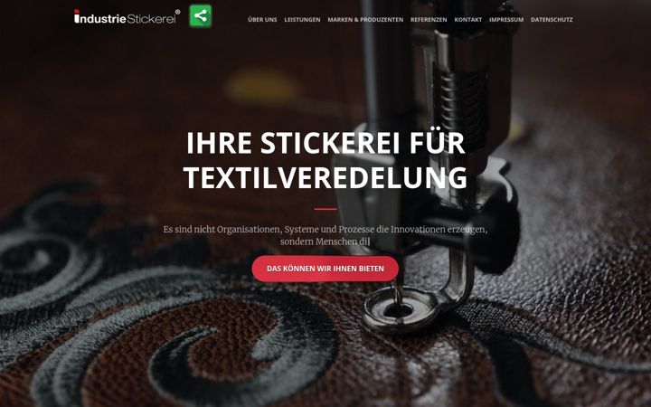 Screenshot of industriestickerei.de