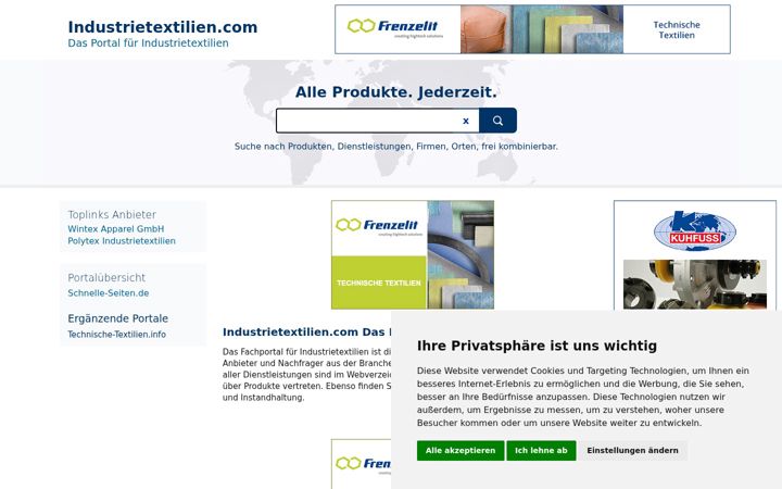 Screenshot of industrietextilien.com