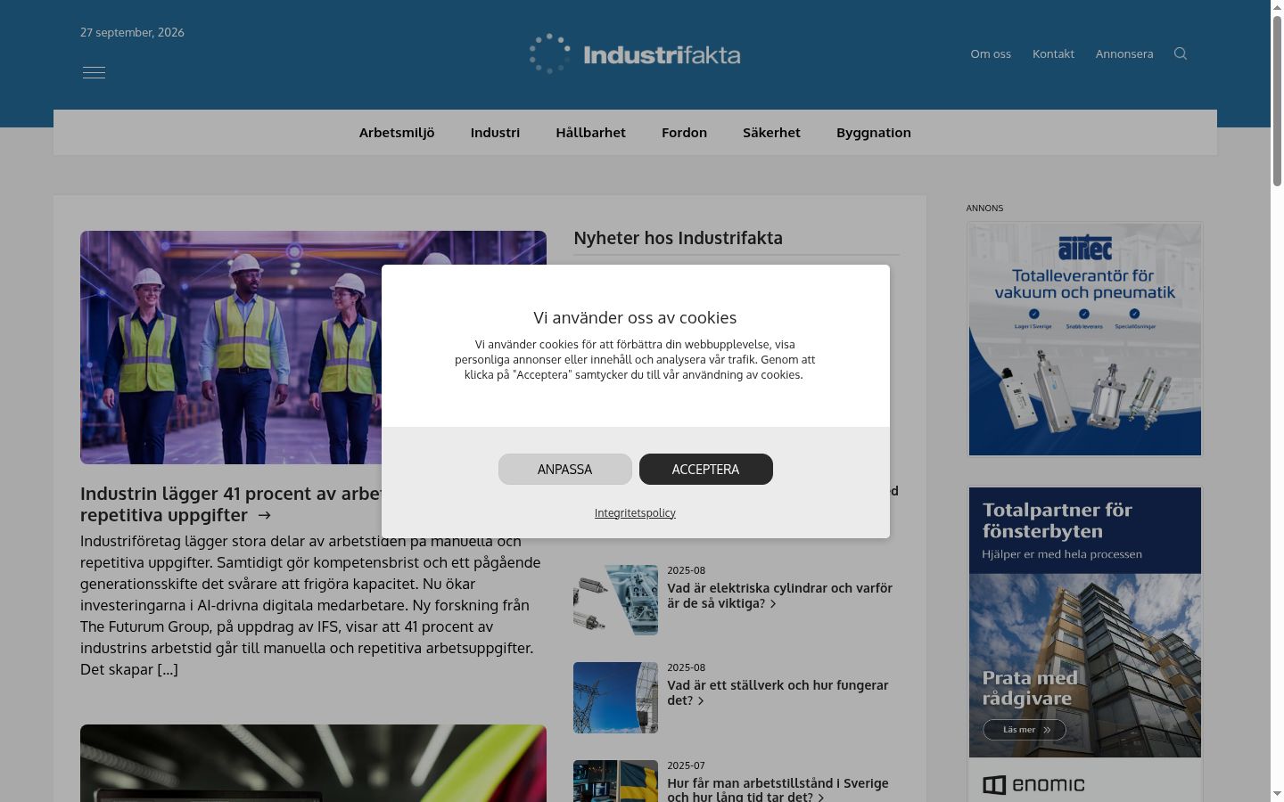 Zrzut ekranu banera zgody wyświetlanego przed jakąkolwiek interakcją