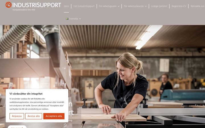 Screenshot of industrisupport.com