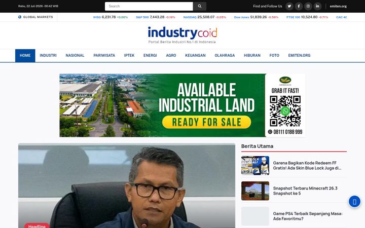 Skjermbilde av industry.co.id