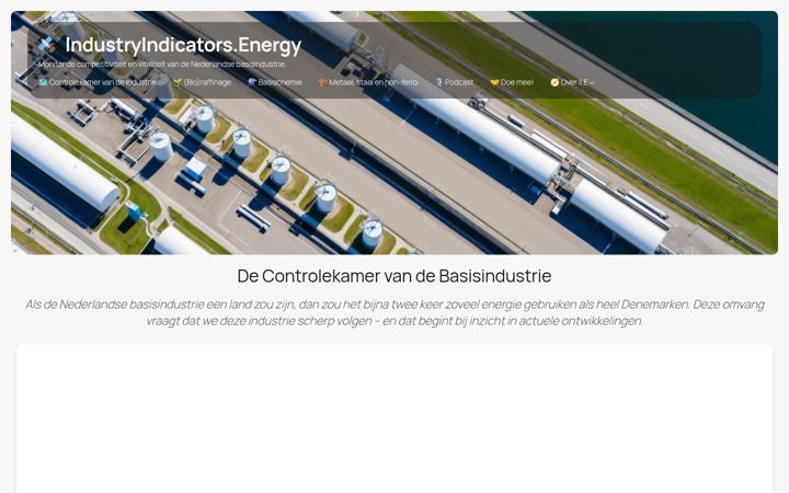 Screenshot of industryindicators.energy