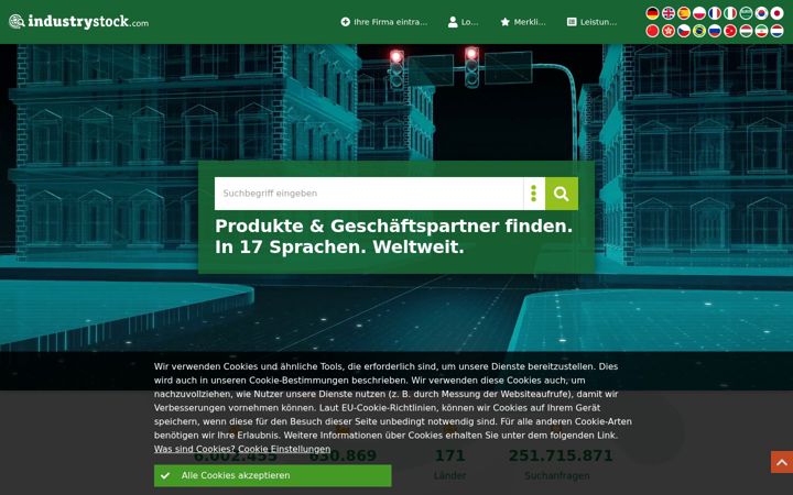 Screenshot of industrystock.de