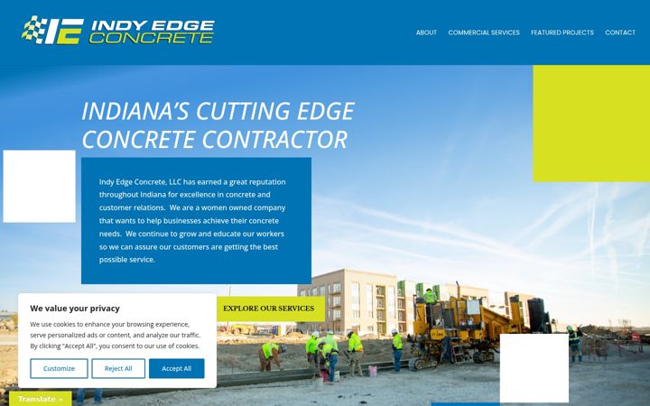 Screenshot of indyedgeconcrete.com