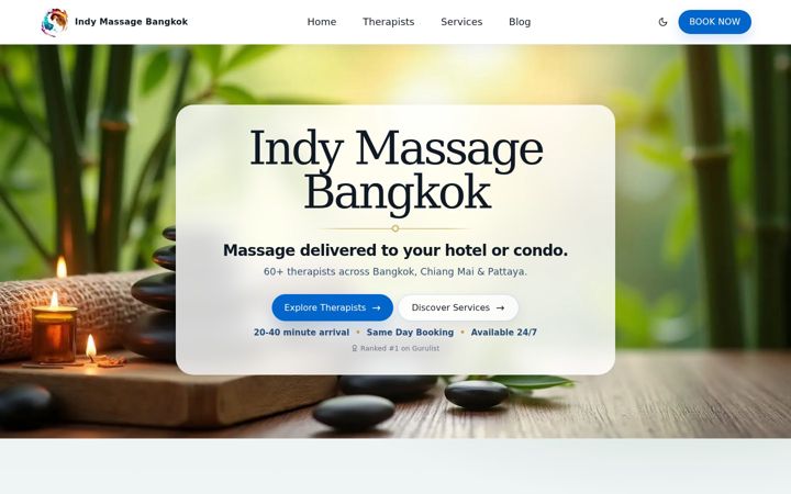 Screenshot of indymassagebangkok.com