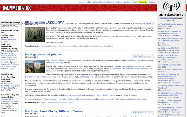 Screenshot of indymedia.org.uk