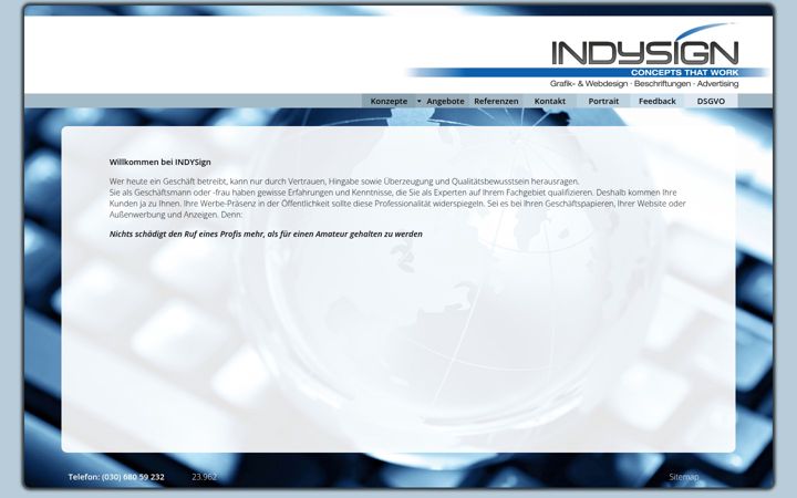 Screenshot of indysign.de