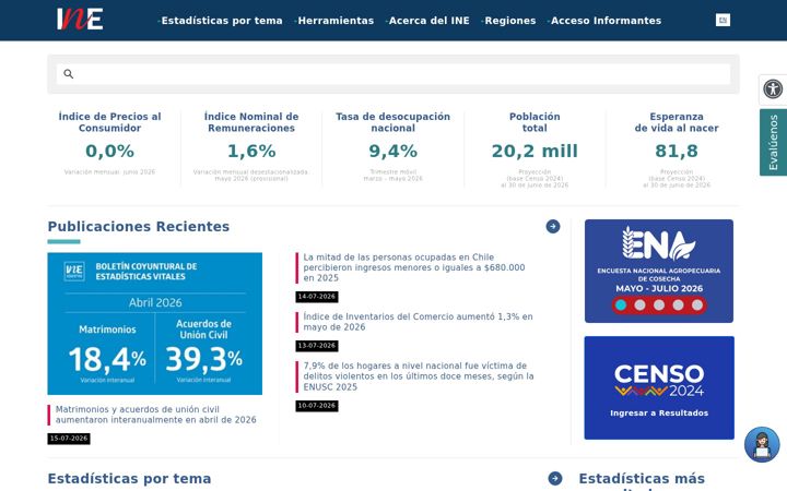 Screenshot of ine.cl