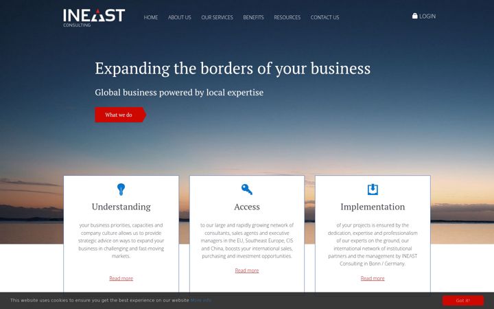 Screenshot of ineast-consulting.com