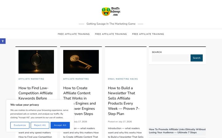 Screenshot of ineedtobesavage.com