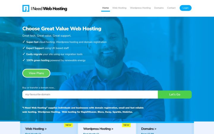 Screenshot di ineedwebhosting.uk