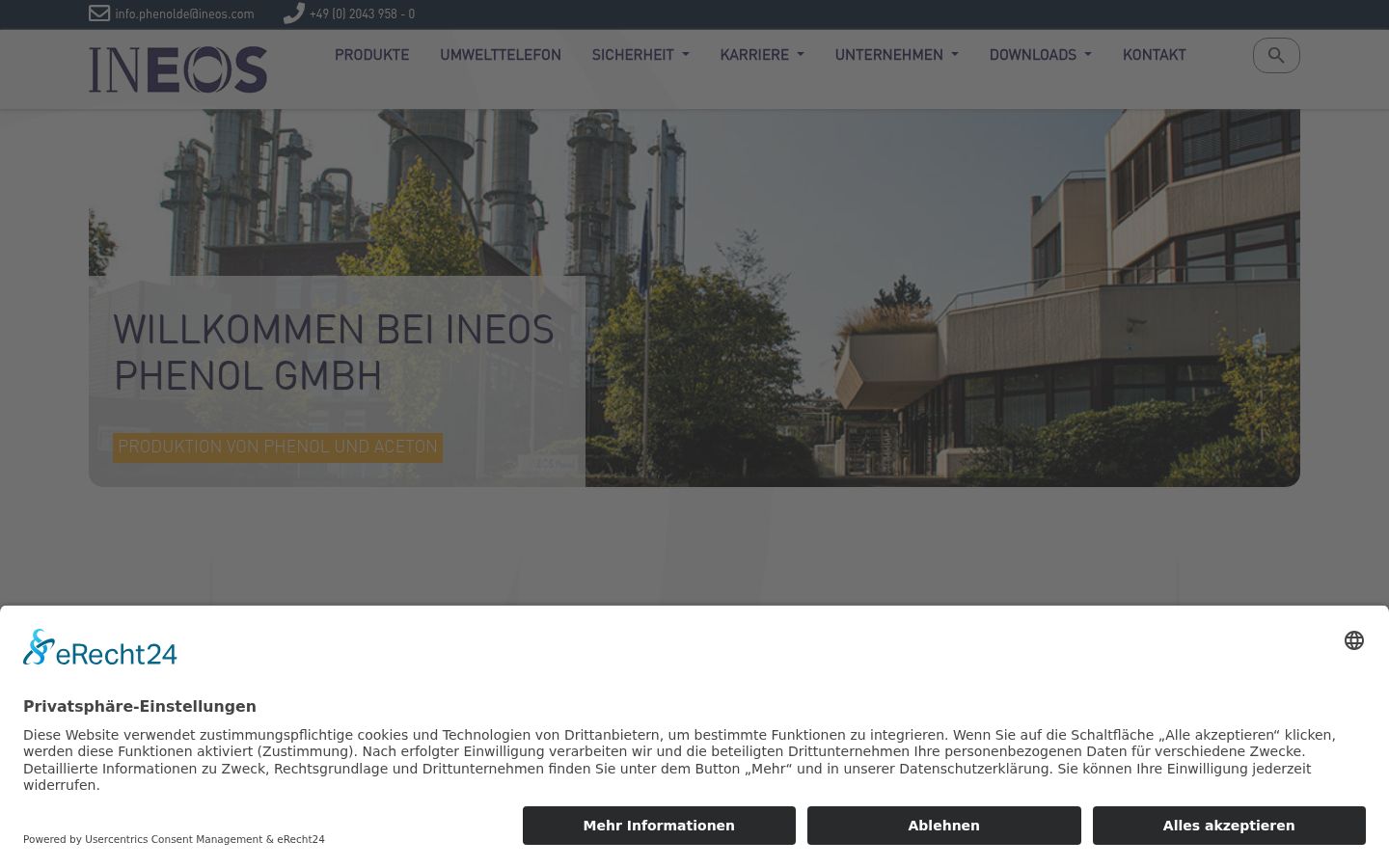 Screenshot of the consent banner shown before any interaction