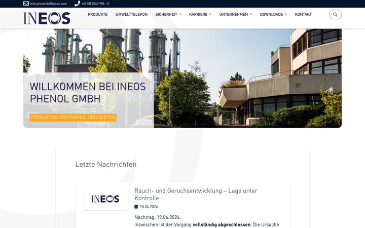 Screenshot of ineosphenol-gladbeck.de
