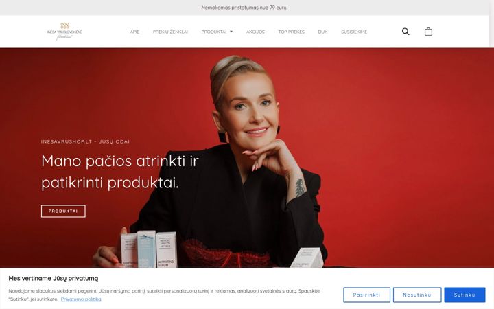 Posnetek zaslona inesavrushop.lt