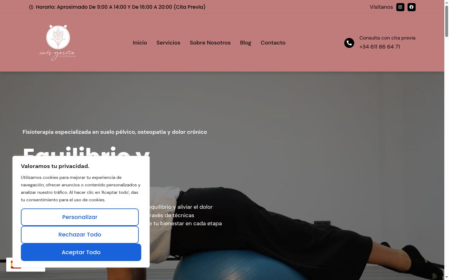 Screenshot of the consent banner shown before any interaction