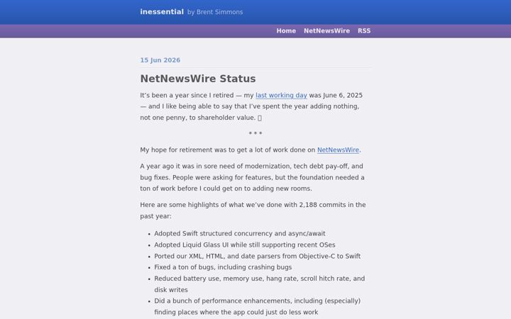 Screenshot of inessential.com