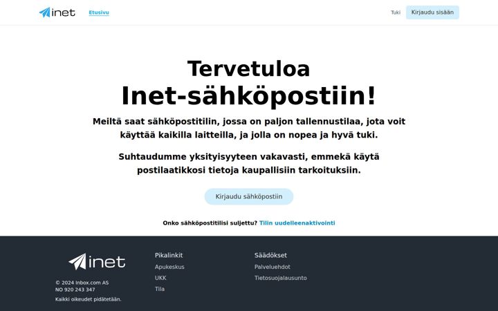 Captura de ecrã de inet.fi