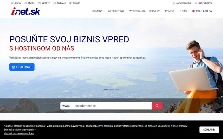 Screenshot of inet.sk