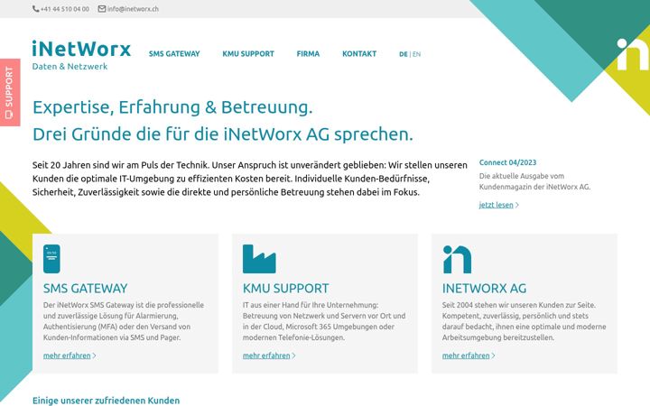 Screenshot of inetworx.ch