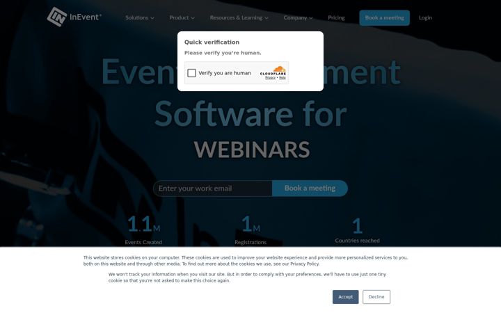 Screenshot of inevent.com
