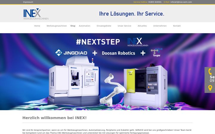 Screenshot ta' inex-werkzeugmaschinen.com