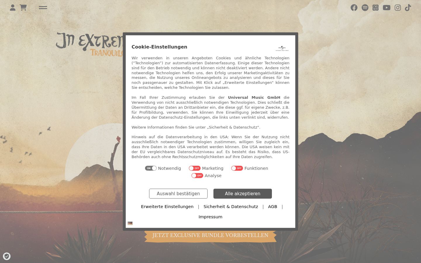 Screenshot of the consent banner shown before any interaction