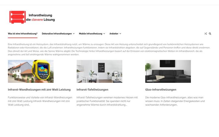 Ekraanipilt saidist infarotheizung-vergleich.de
