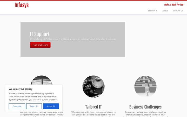 Screenshot of infasys.co.uk