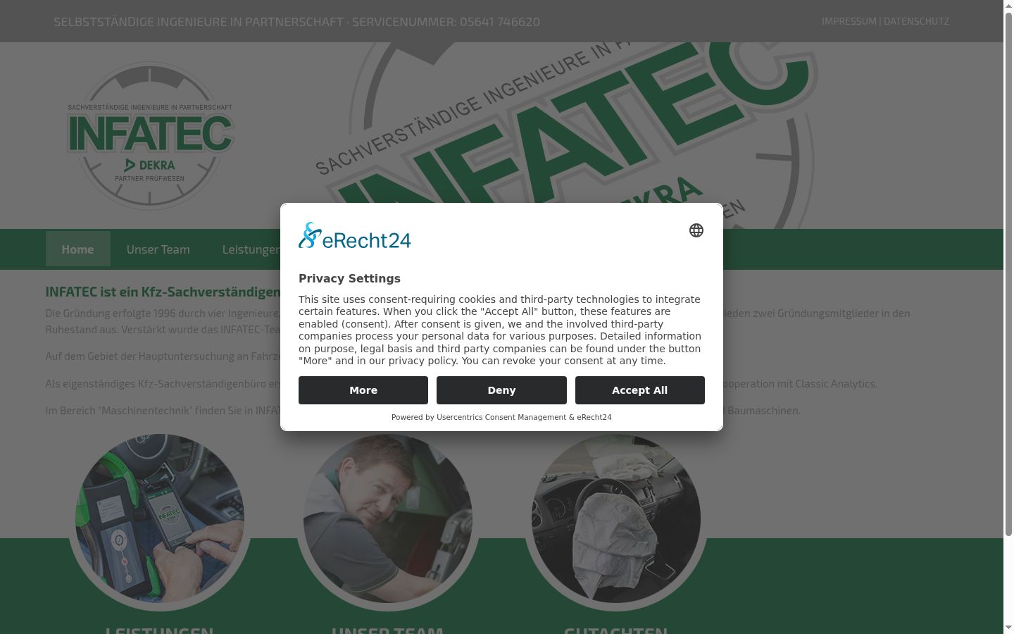 Screenshot del banner di consenso mostrato prima di qualsiasi interazione