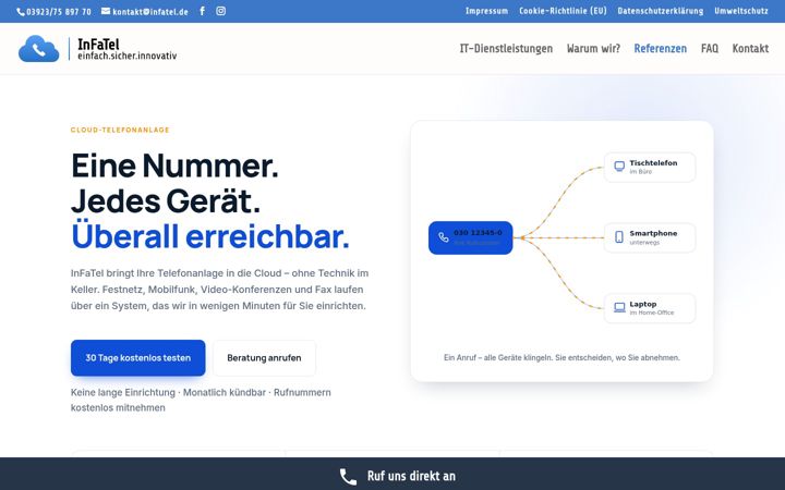 Screenshot of infatel.de