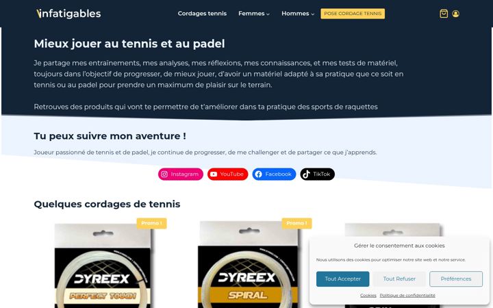 Screenshot of infatigables.fr