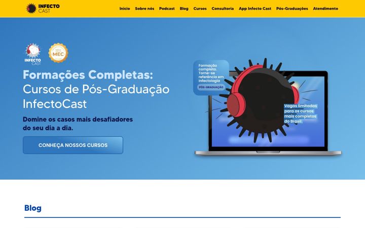 Screenshot of infectocast.com.br