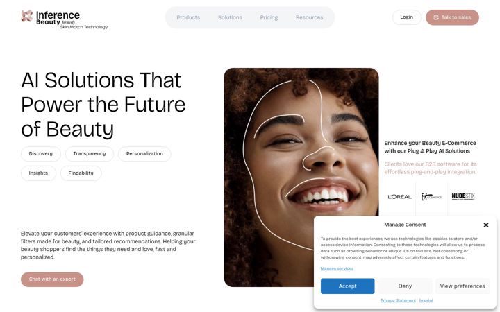 Screenshot of inferencebeauty.com