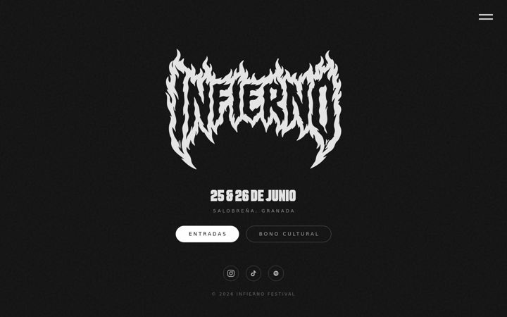 Screenshot of infiernofestival.com