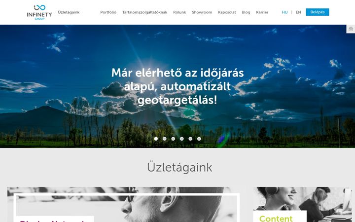 Screenshot stránky infinety.hu