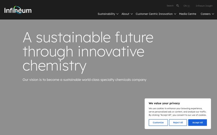 Screenshot of infineum.com
