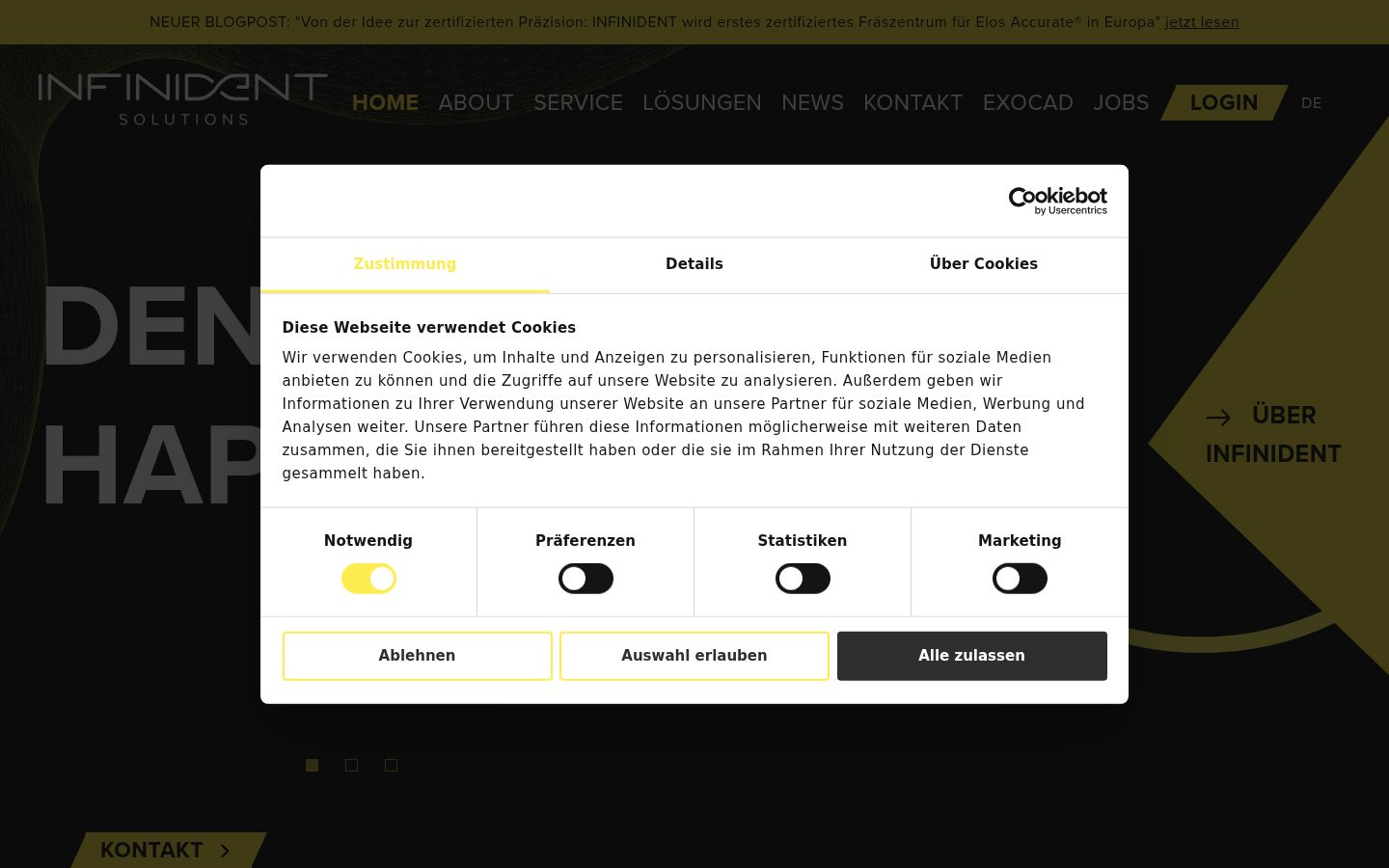 Screenshot tal-banner tal-kunsens muri qabel kwalunkwe interazzjoni