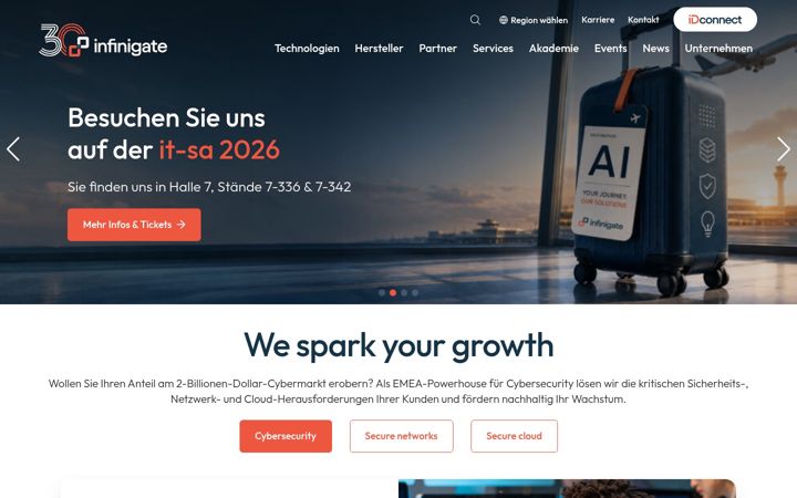Screenshot of infinigate.de