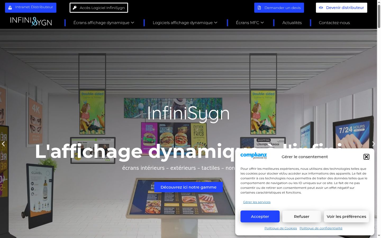 Screenshot of the consent banner shown before any interaction
