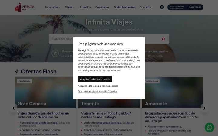 Screenshot of infinitaeventos.com