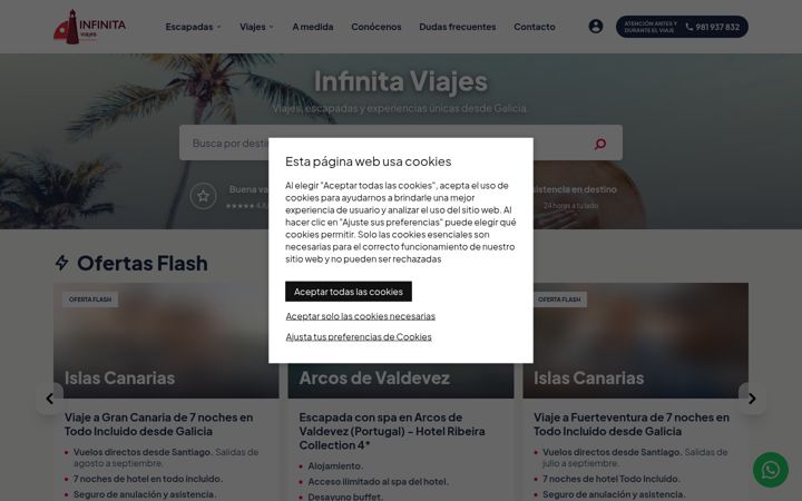 Screenshot of infinitaviajes.com