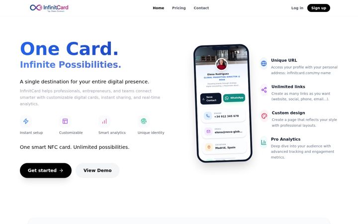 Screenshot stránky infinitcard.com