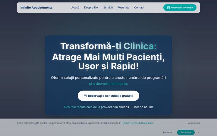 Screenshot stránky infinite-appointments.com